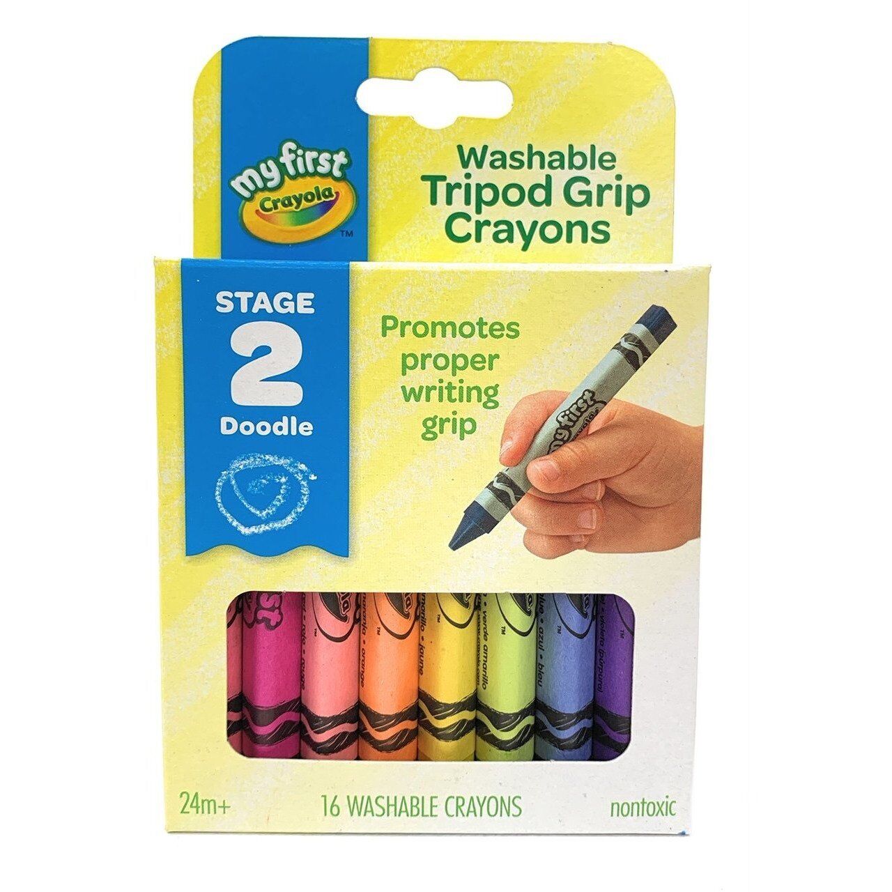 Used Crayola 81-1461 My First Washable Tripod Grip Crayons, 16 Count  Assorted