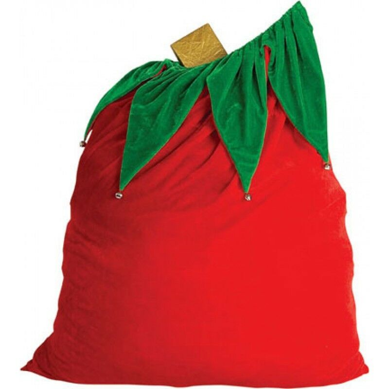 Velvet Santa Bag With Bells 26504