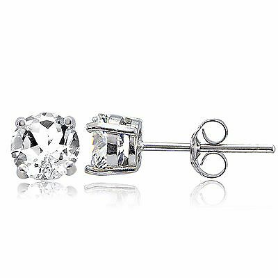 925 Sterling Silver 2ct White Topaz Stud Earrings