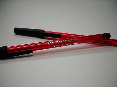 Custom Personalized Ruby Translucent Stick Pens Pk Of 50 Printed W/. Your Info