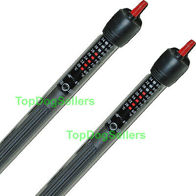 2pcs Heater 300w Aquarium Fish Tank Submersible Adjustable Odyssea 60 75 100 Gal